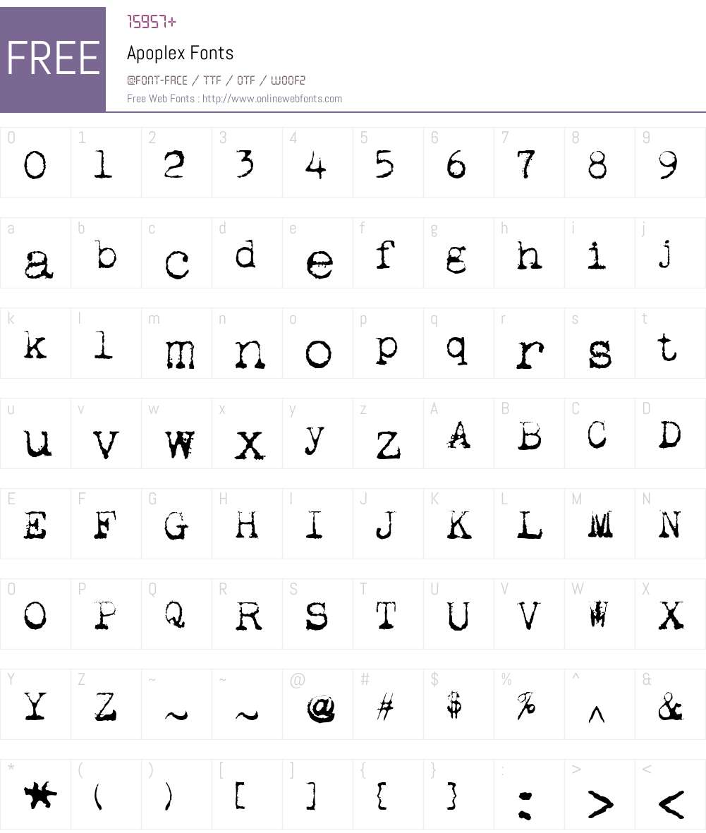 Apoplex Font Screenshots
