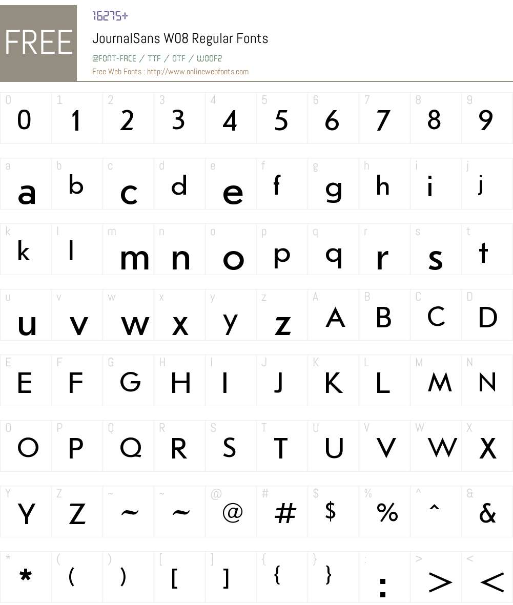 Journal Sans Font Screenshots