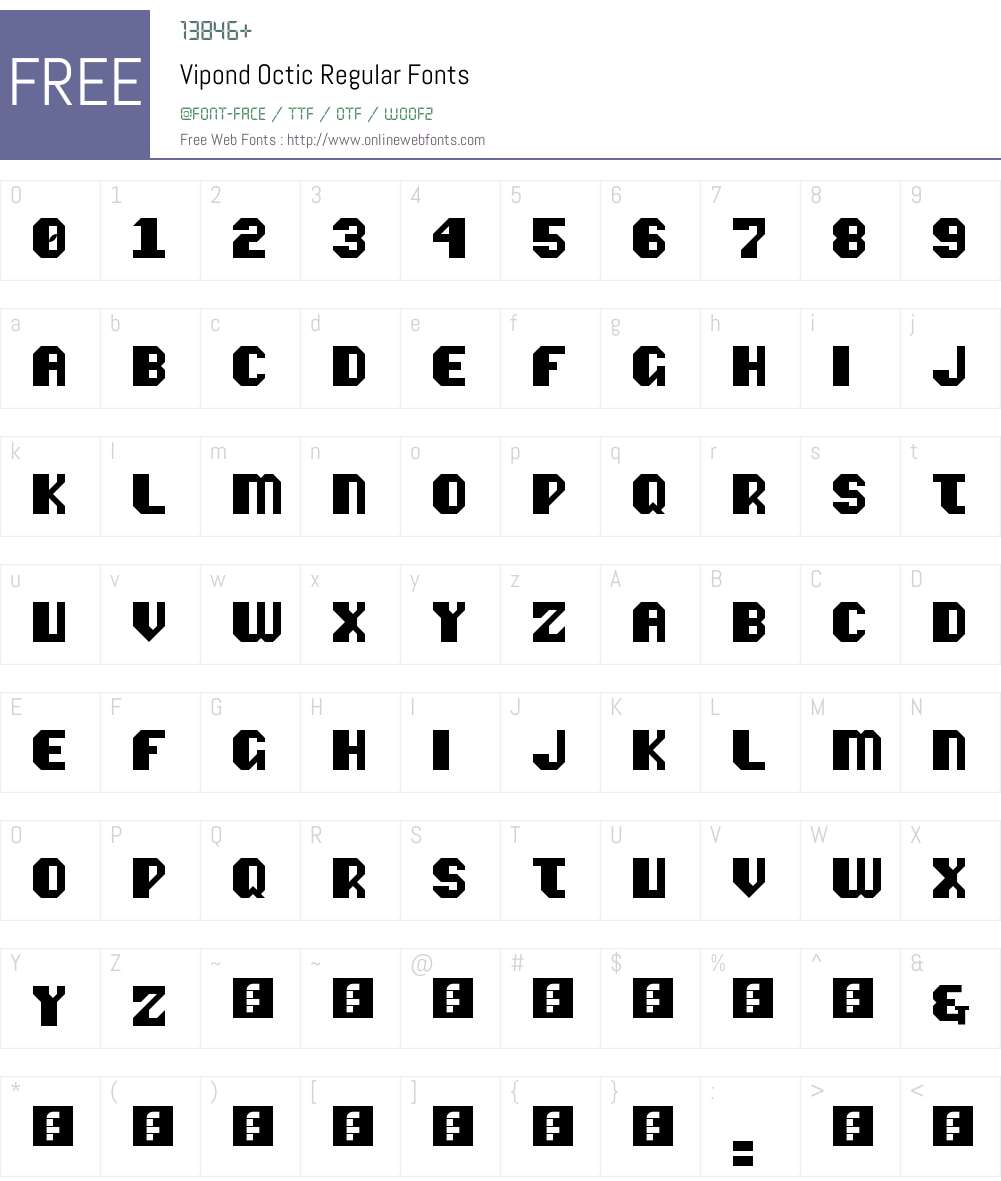 Vipond Octic Font Screenshots