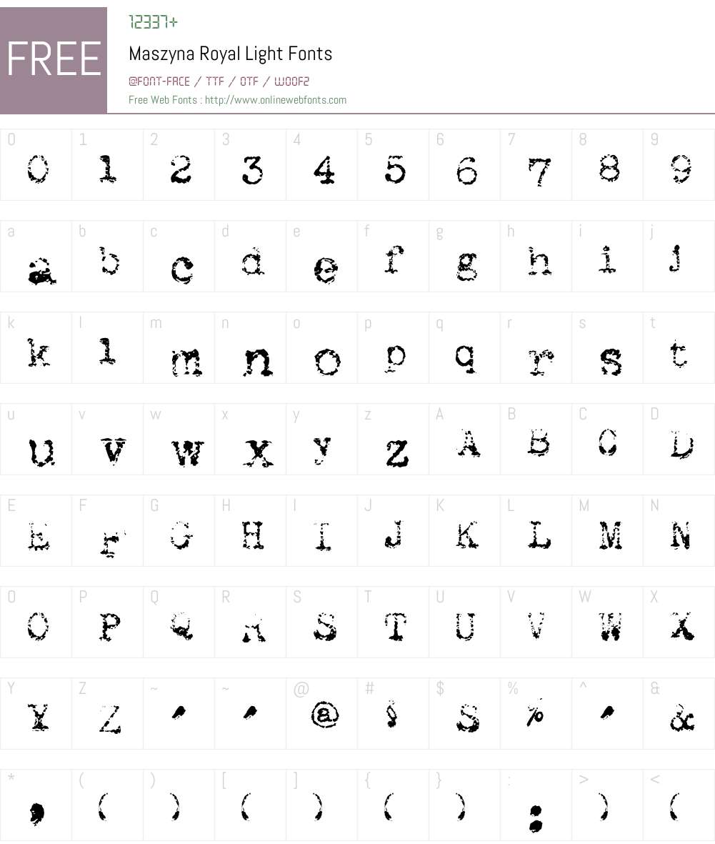 Maszyna Royal Light Font Screenshots