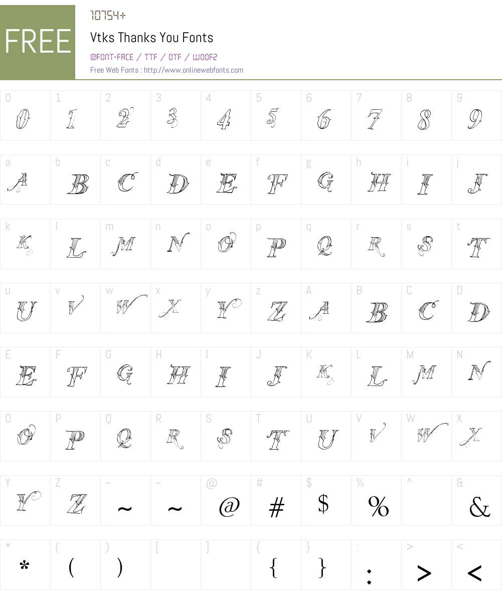 Vtks Thanks You Font Screenshots