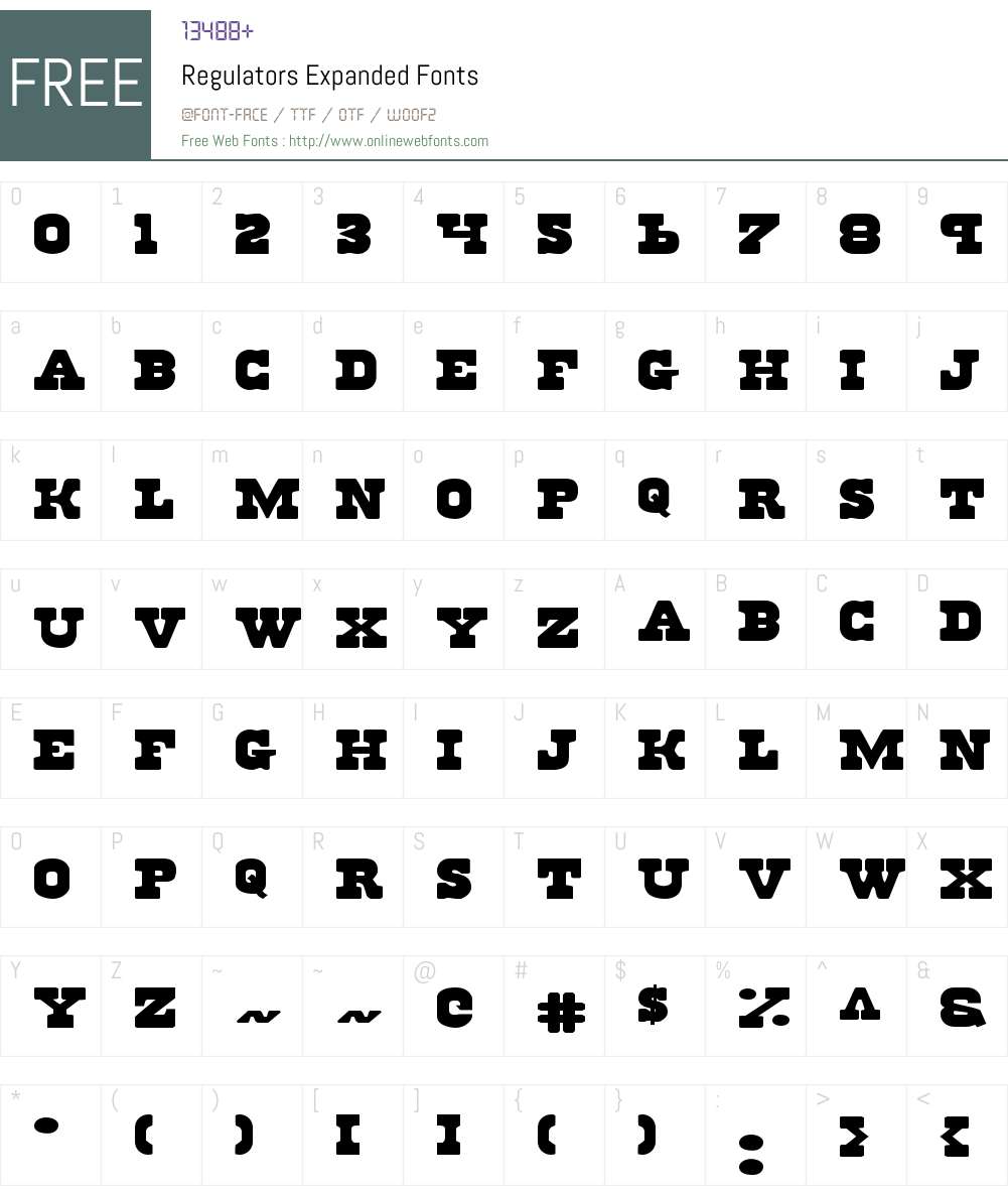 Regulators Expanded Font Screenshots