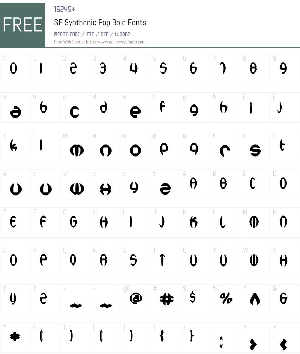 SF Synthonic Pop Font Screenshots