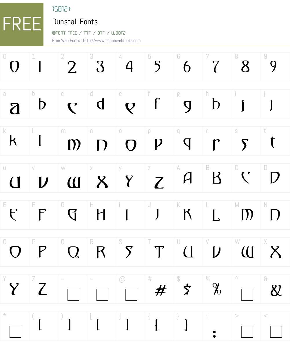 Dunstall Font Screenshots