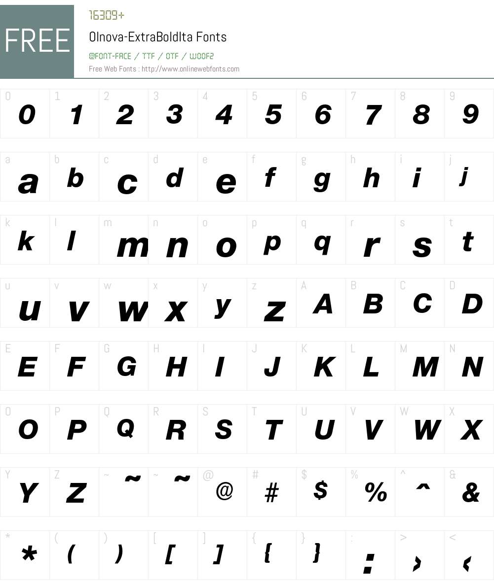 Olnova-ExtraBoldIta Font Screenshots