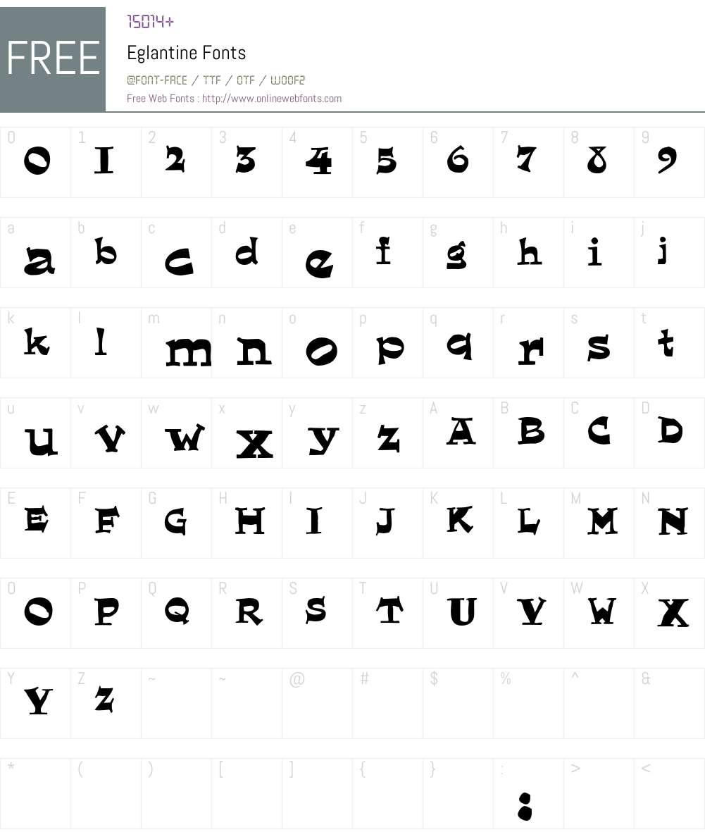 Eglantine Font Screenshots