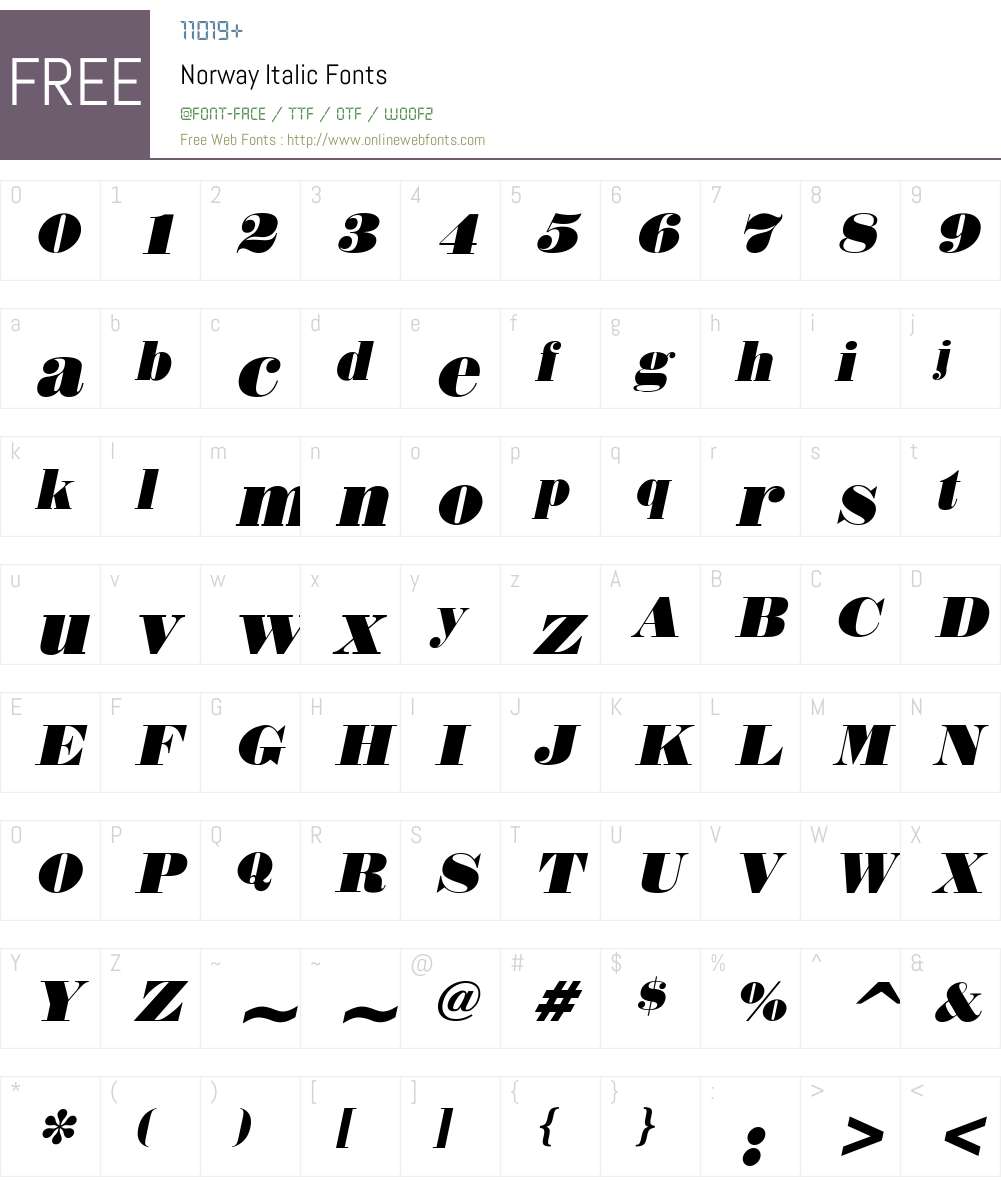 Norway Font Screenshots