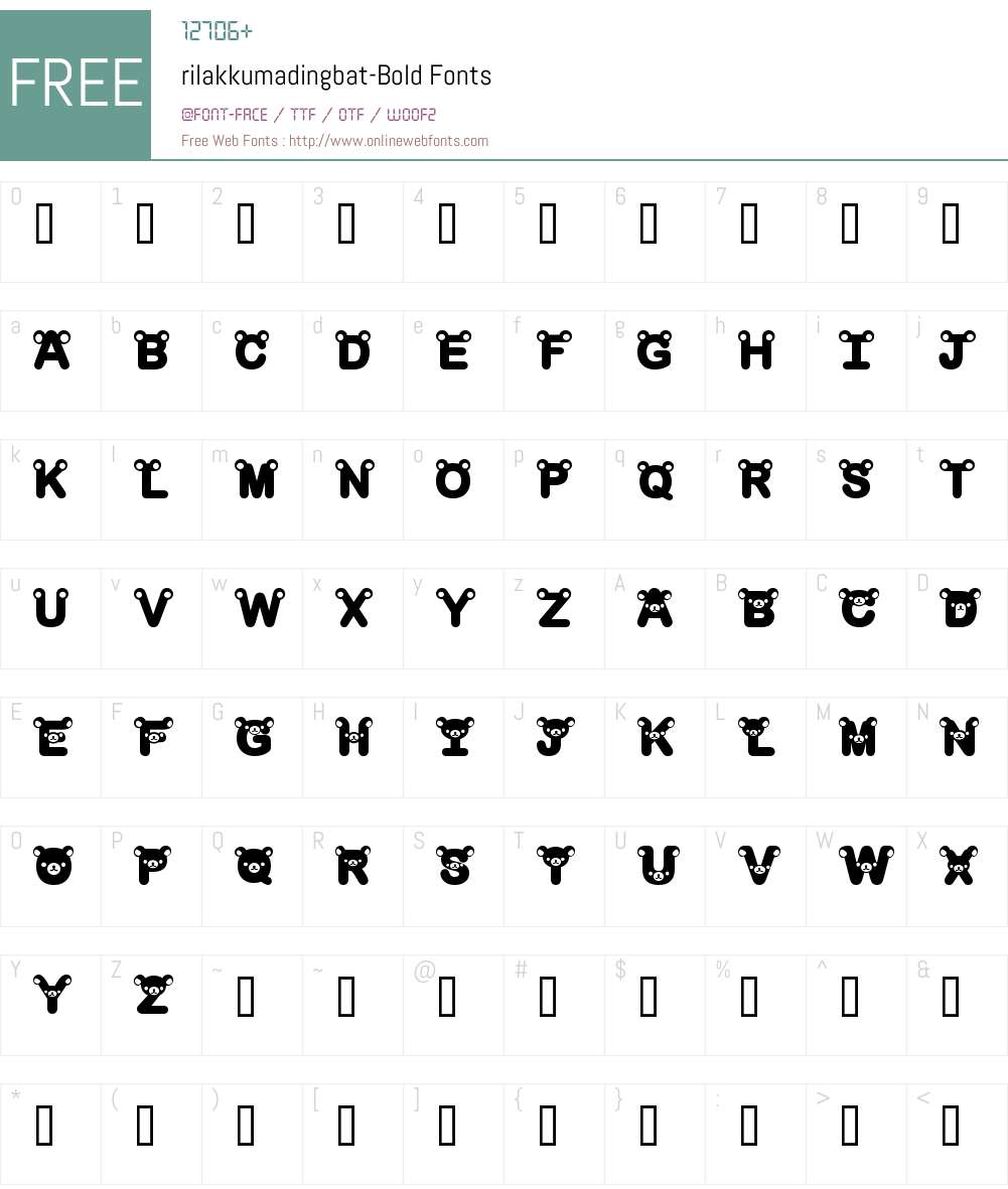rilakkuma dingbat Font Screenshots