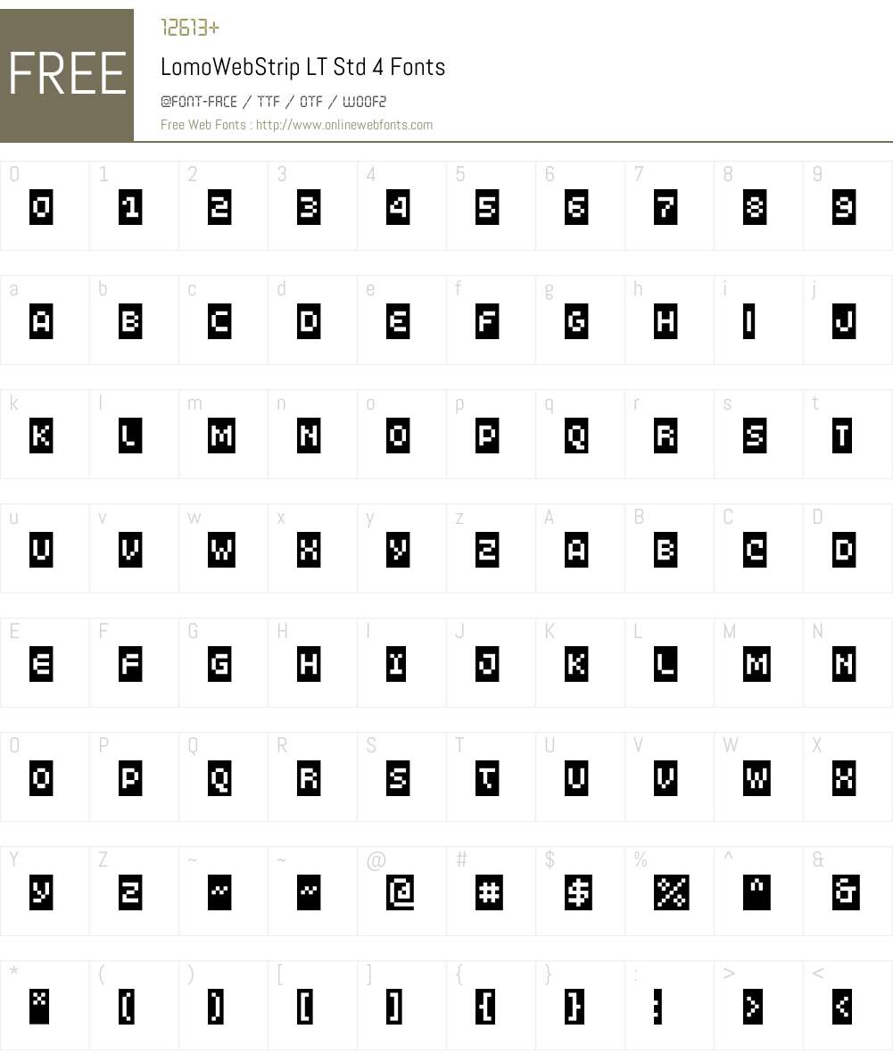 LomoWebStrip LT Std 4 Font Screenshots