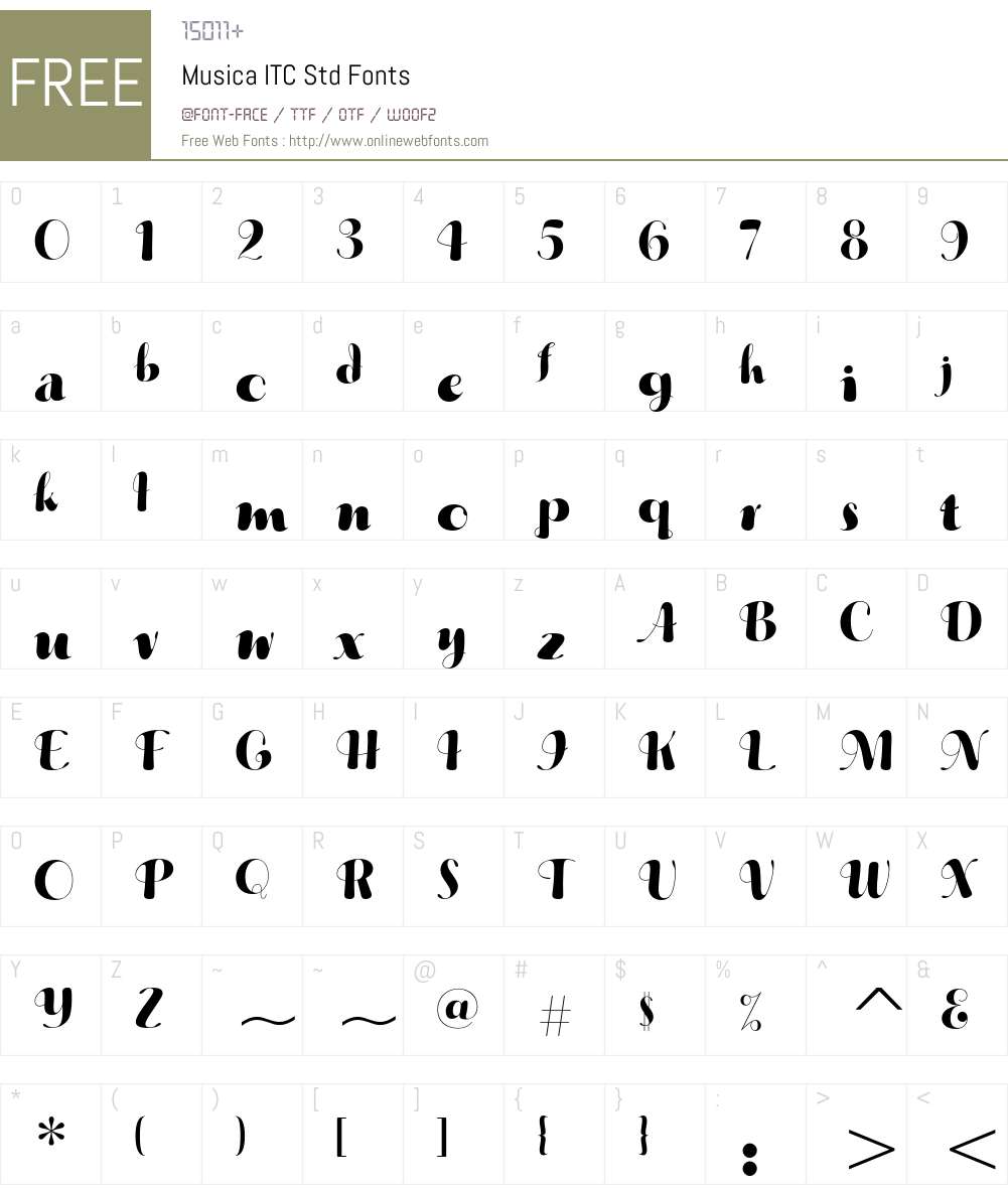Musica ITC Std Font Screenshots