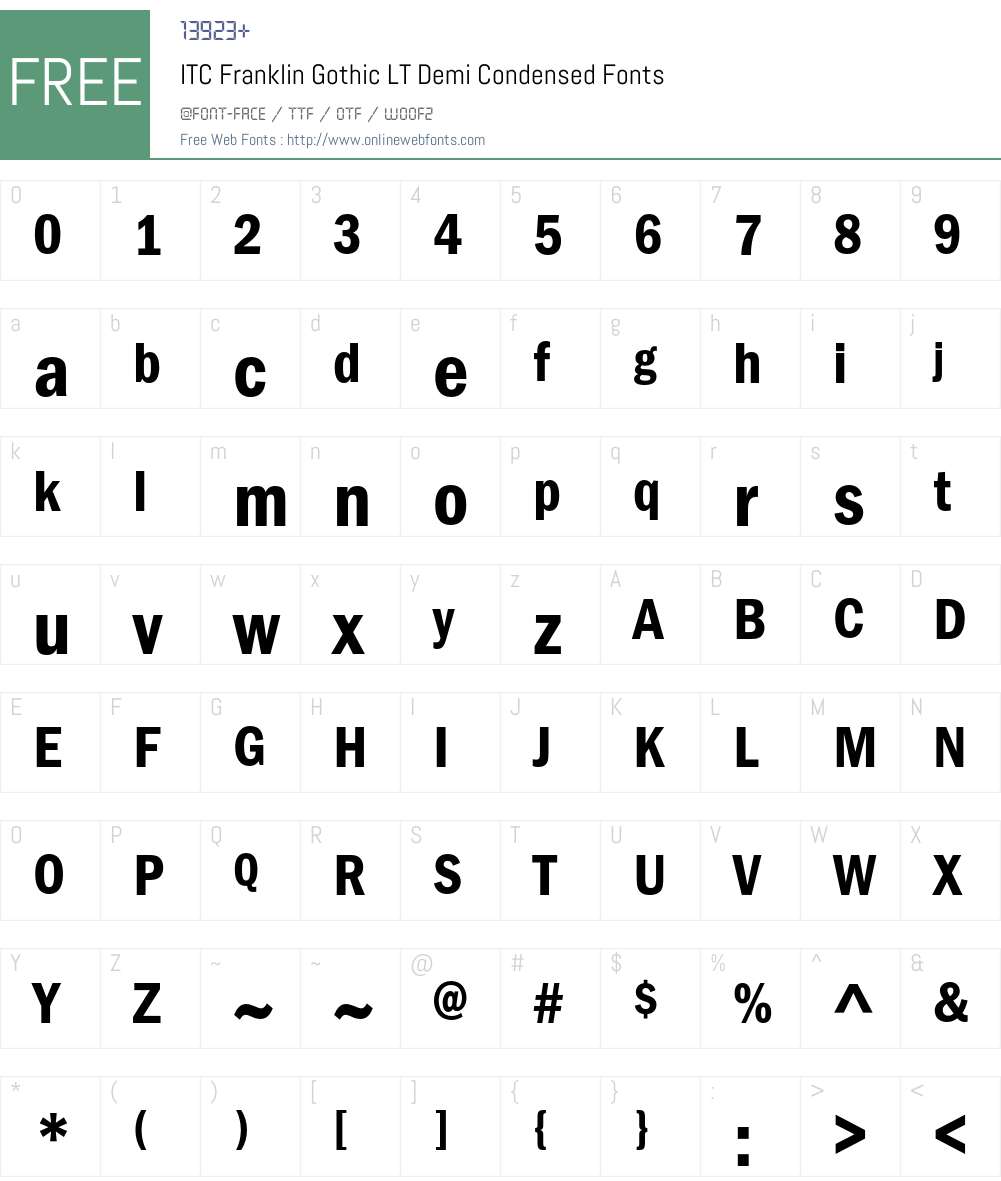 ITC Franklin Gothic LT Font Screenshots