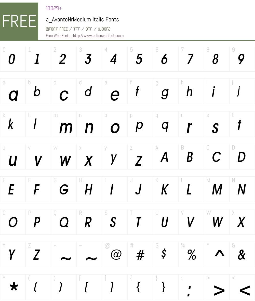 a_AvanteNrMedium Font Screenshots