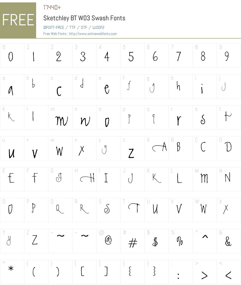 Sketchley BT Font Screenshots