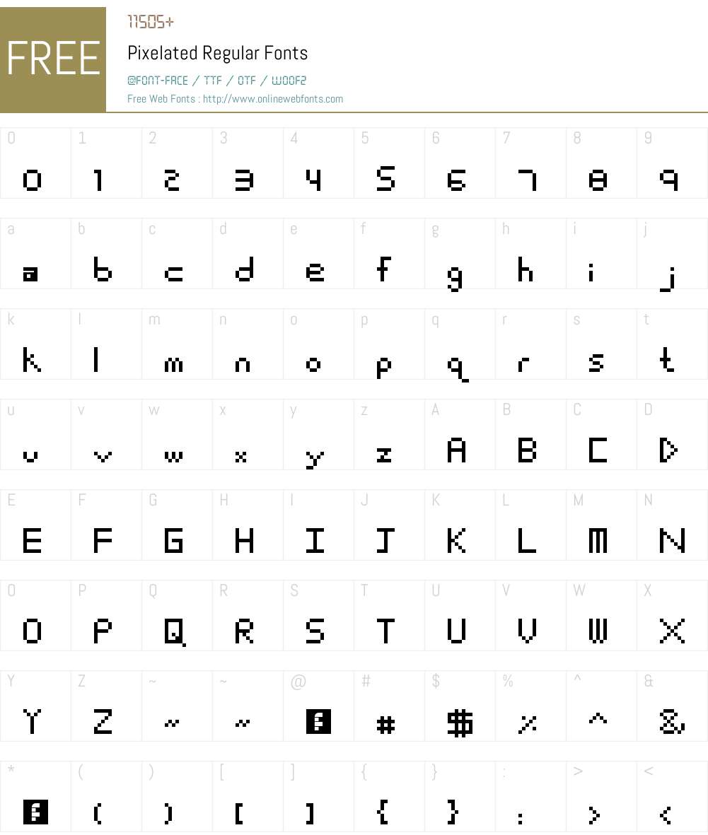 Pixelated Font Screenshots