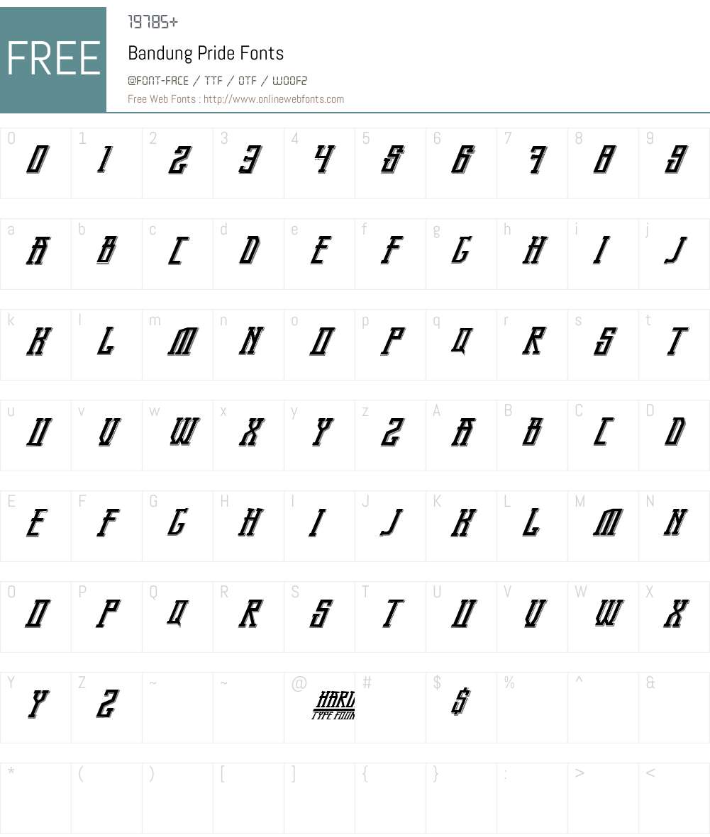 Bandung Pride Font Screenshots
