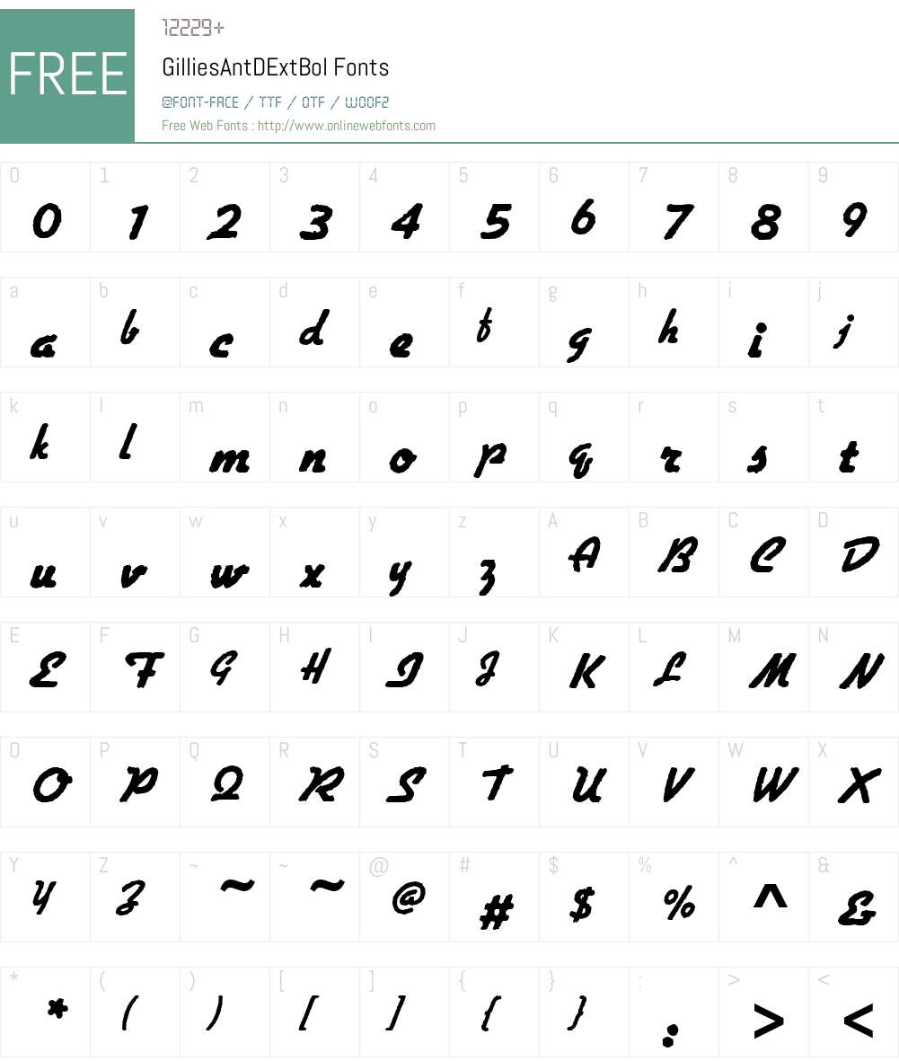 GilliesAntDExtBol Font Screenshots
