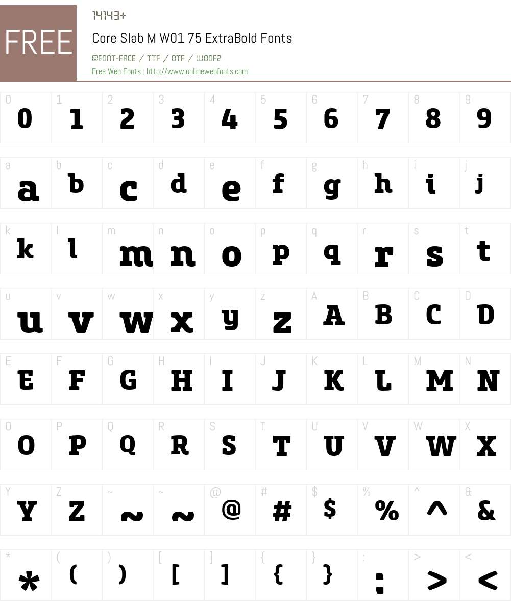 CoreSlabMW01-75ExtraBold Font Screenshots