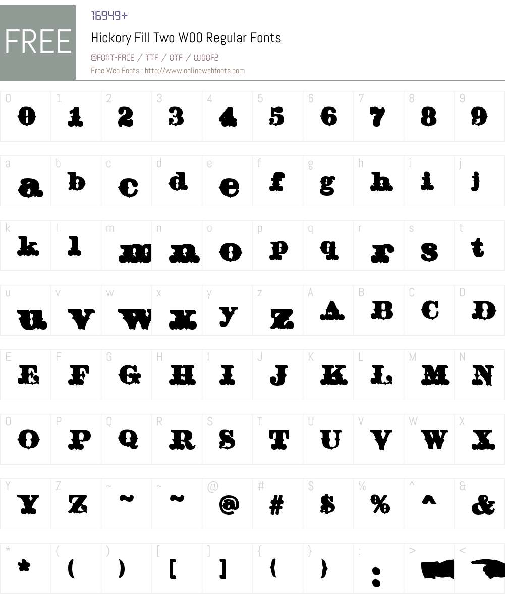 HickoryFillTwoW00-Regular Font Screenshots