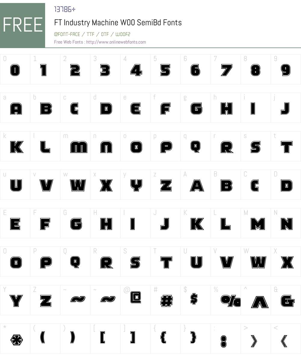 FT Industry Machine Font Screenshots