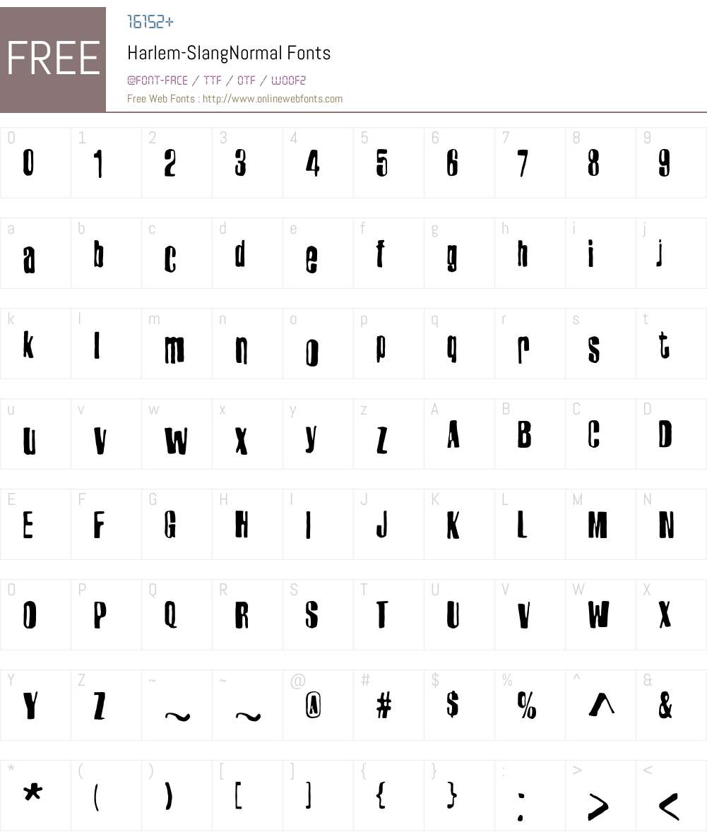 Harlem-SlangNormal Font Screenshots