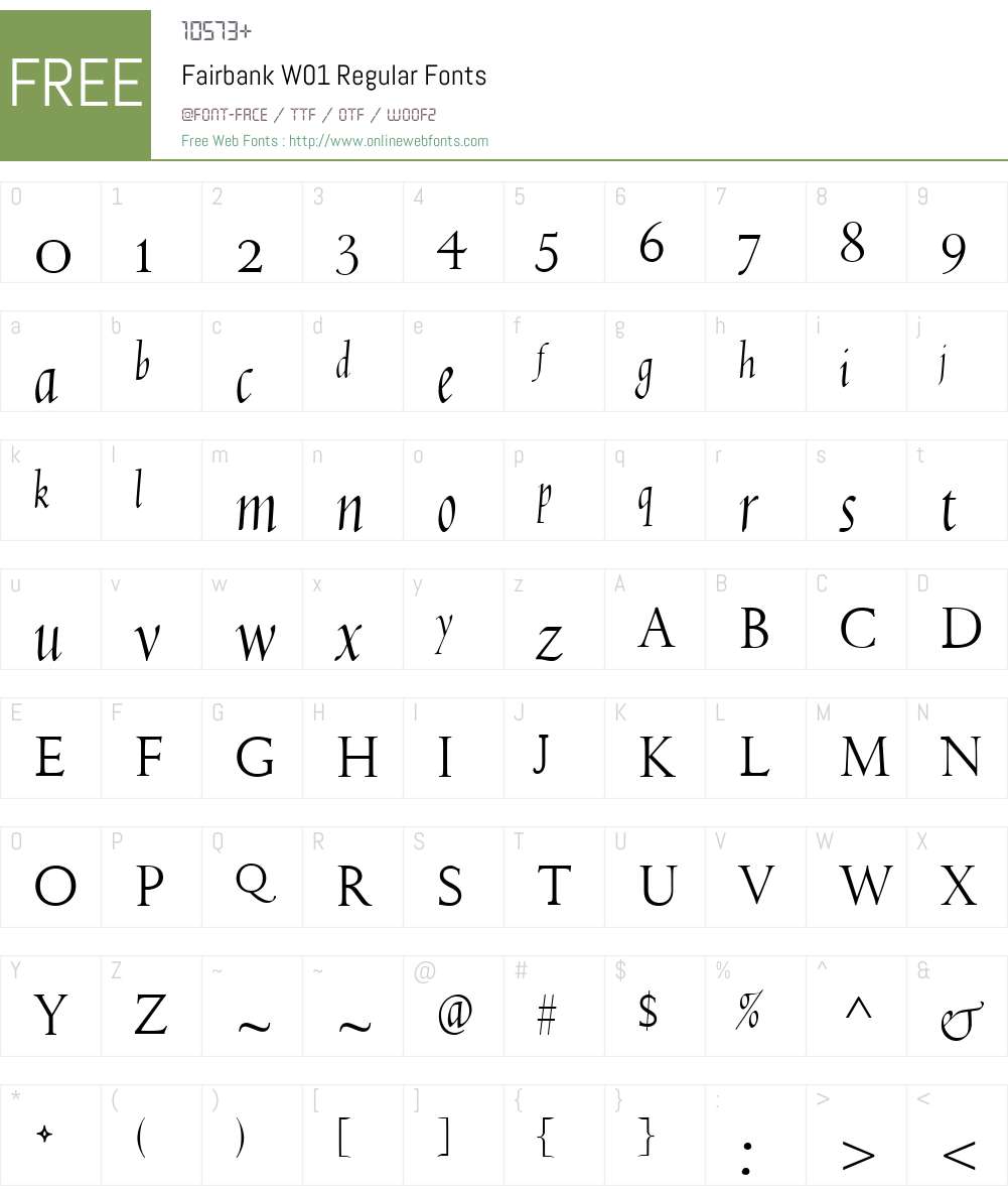 FairbankW01-Regular Font Screenshots
