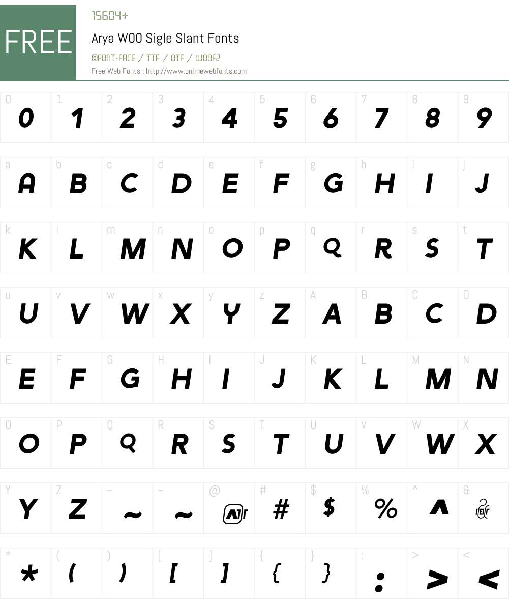 Arya Font Screenshots