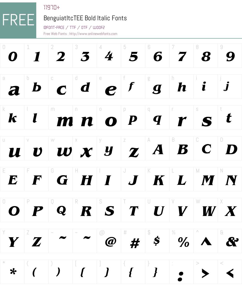 BenguiatItcTEE Font Screenshots