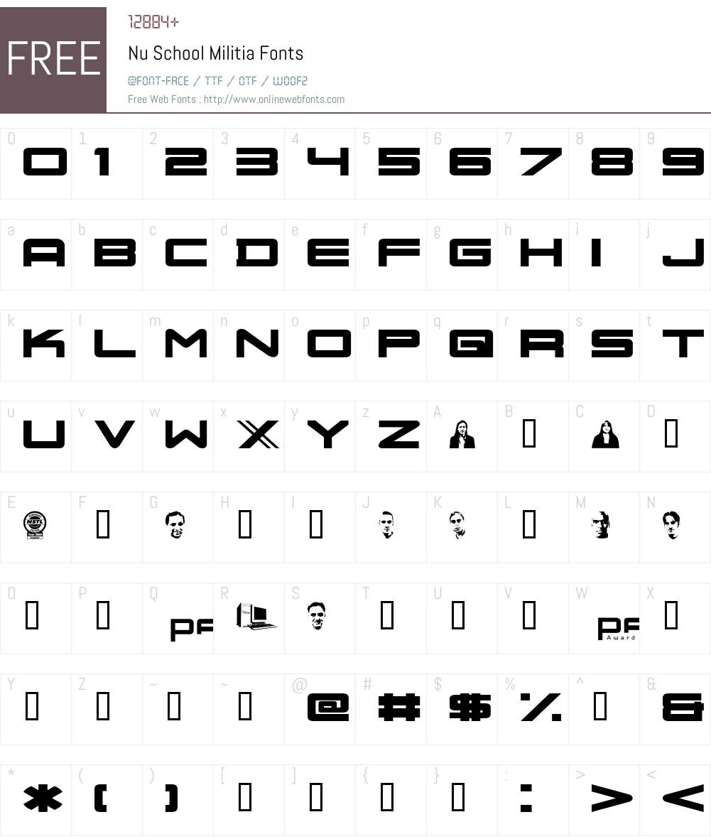 Nu School Militia Font Screenshots