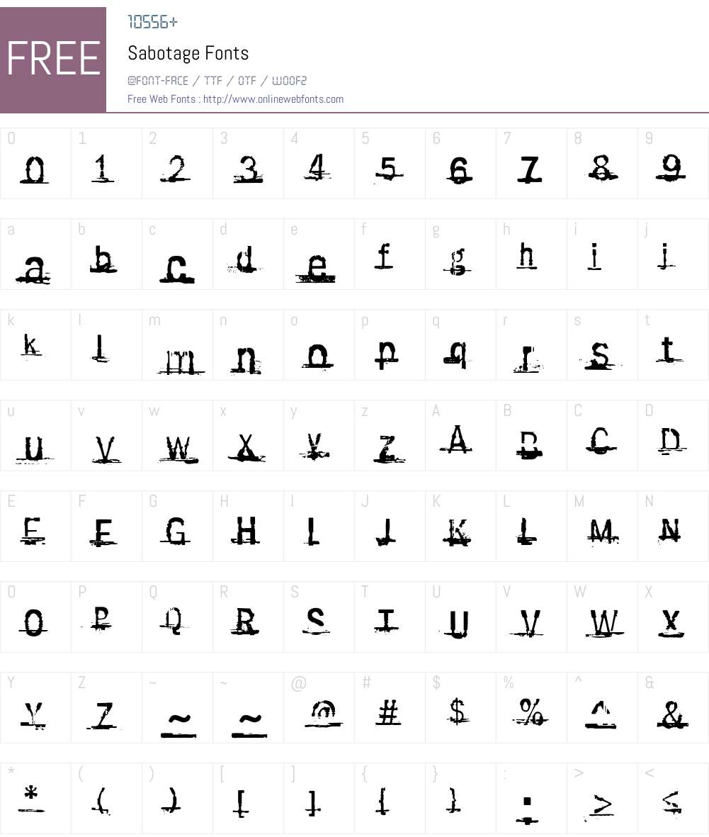 Sabotage Font Screenshots