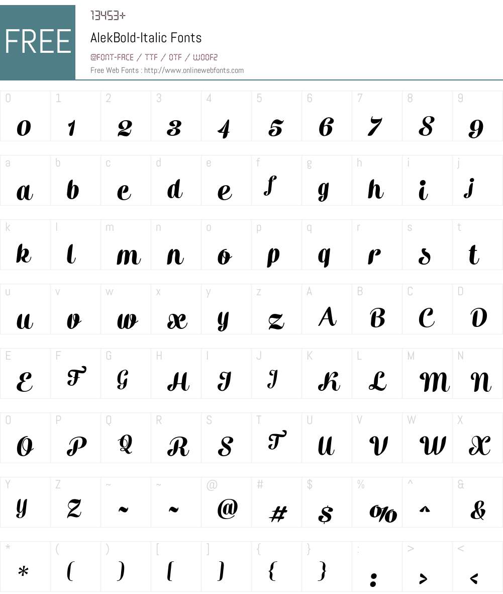 Alek Bold Font Screenshots