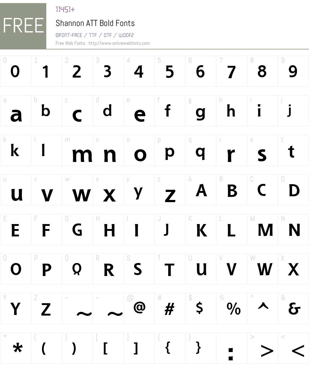 Shannon ATT Font Screenshots