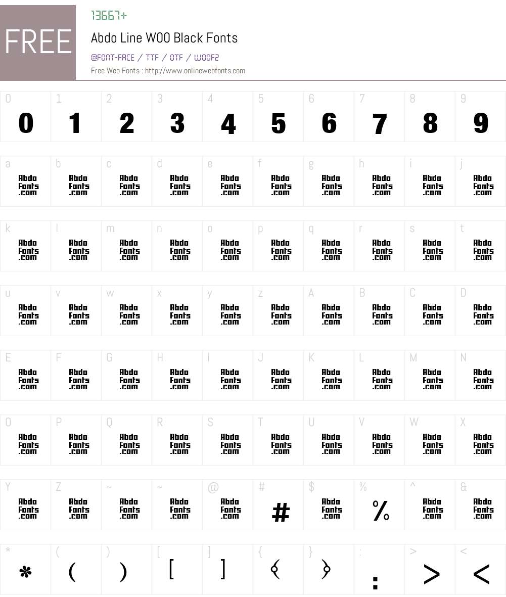 Abdo Line Font Screenshots
