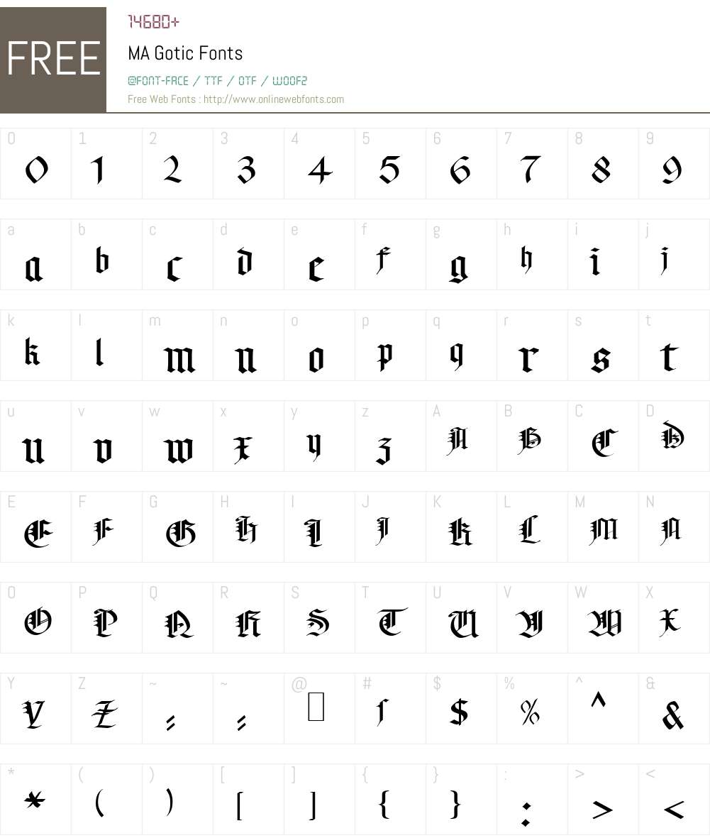 MA Gotic Font Screenshots
