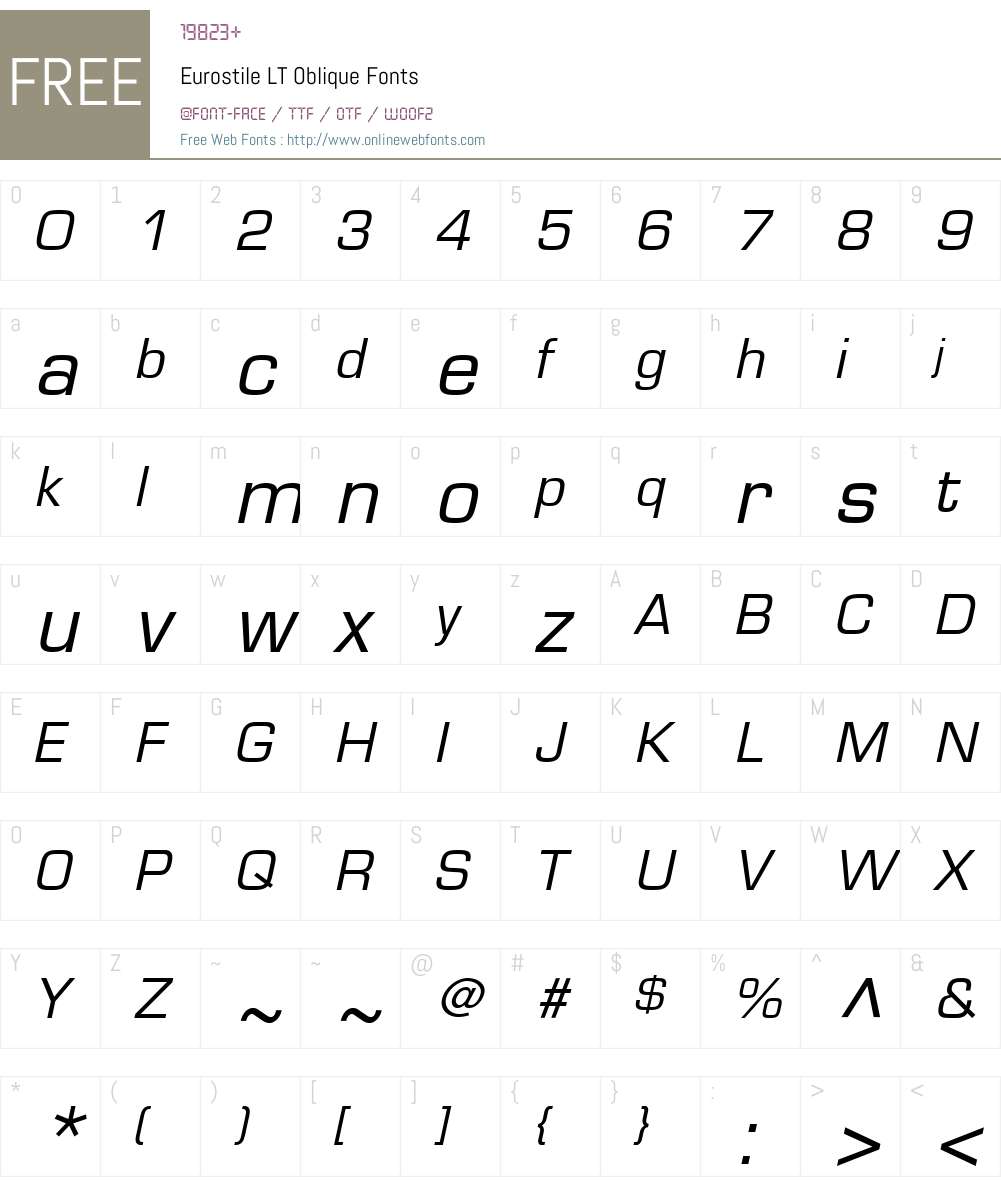 Eurostile LT Font Screenshots