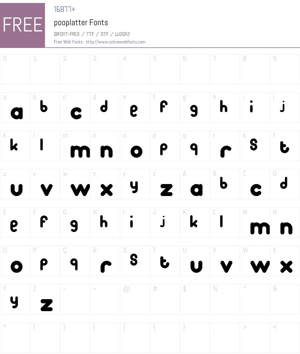 pooplatter Font Screenshots