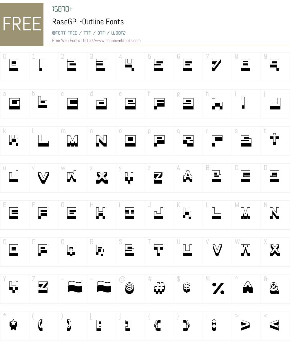 RaseGPL-Outline Font Screenshots