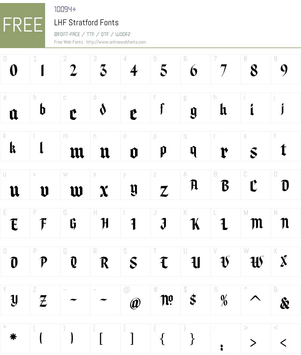 LHF Stratford Font Screenshots