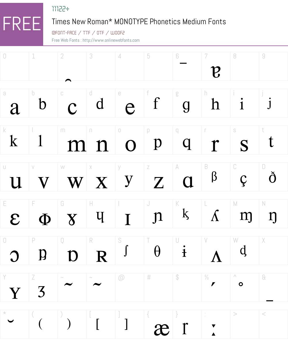 Times Phonetics BQ Font Screenshots
