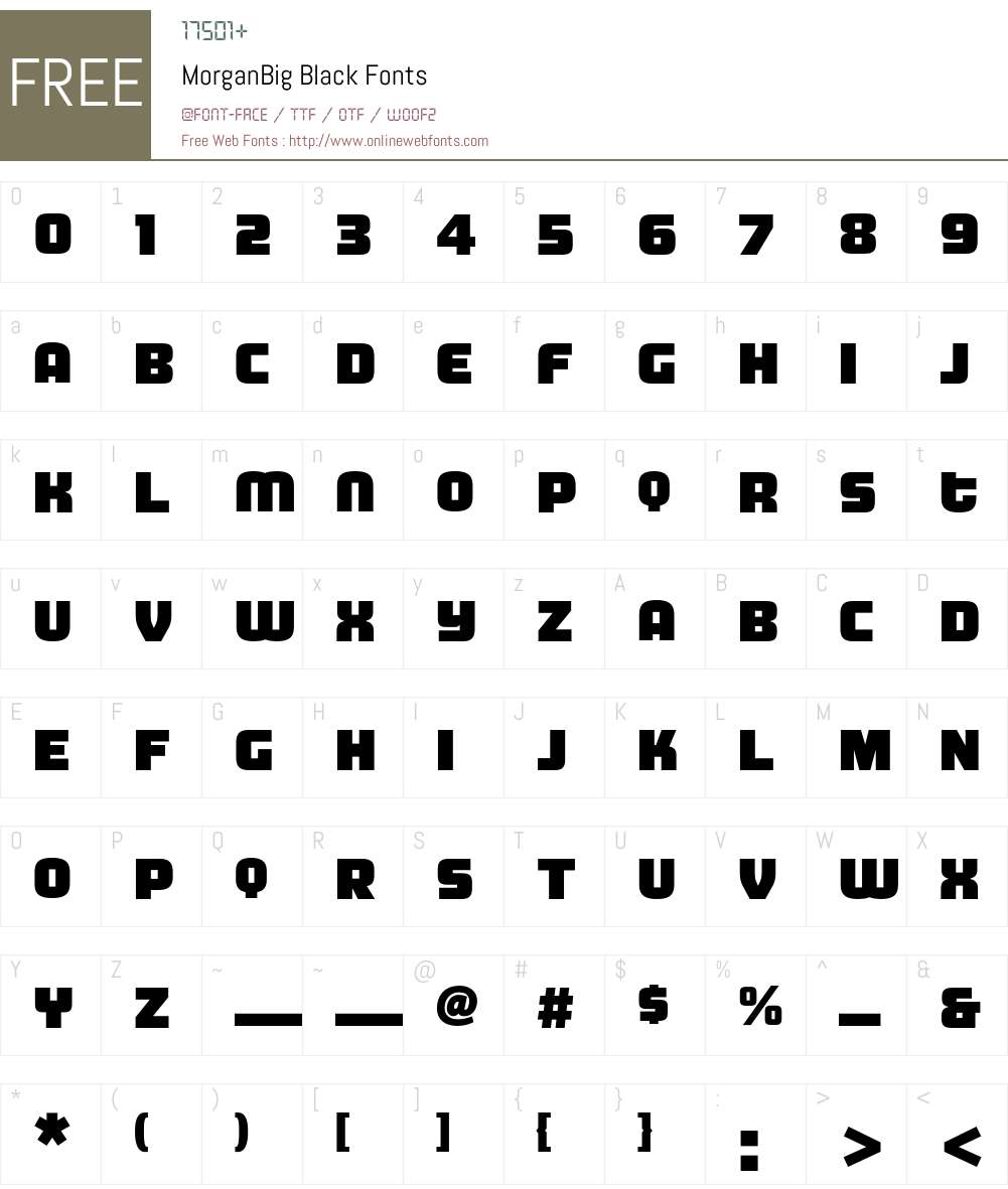 MorganBig Font Screenshots