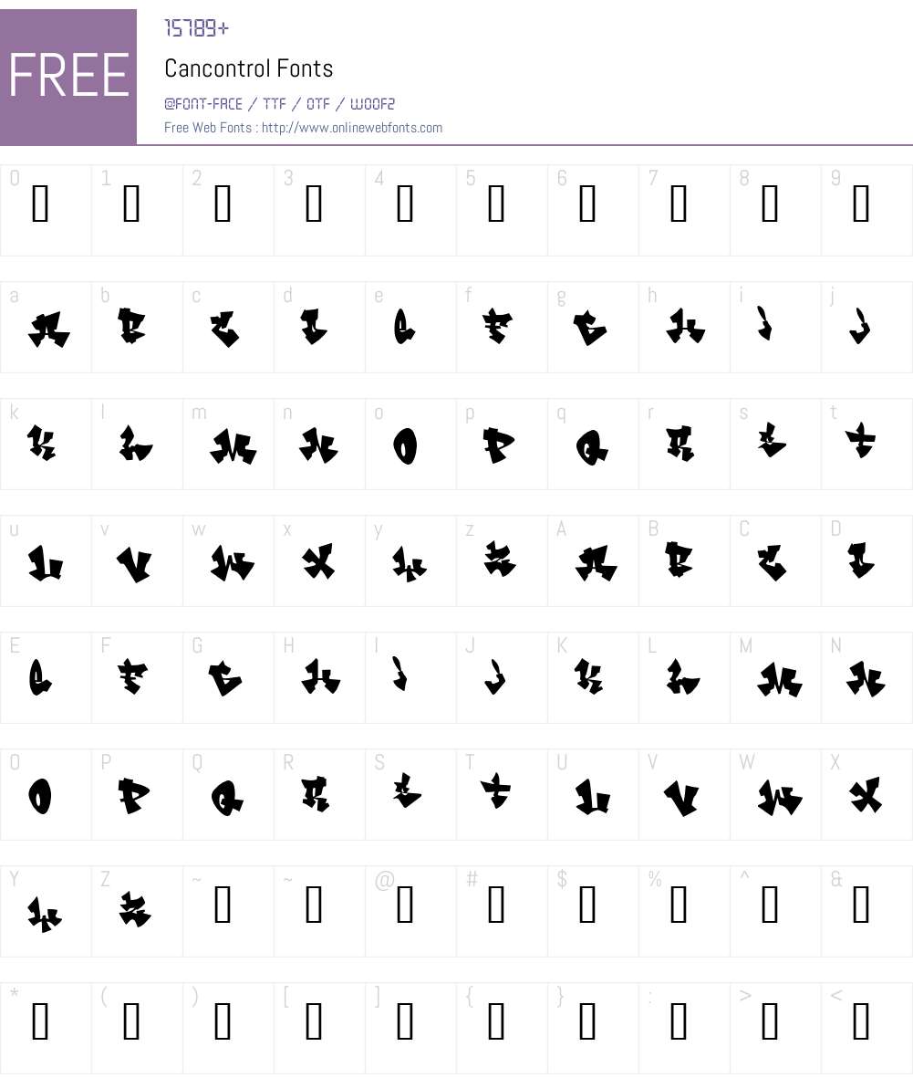 Cancontrol Font Screenshots
