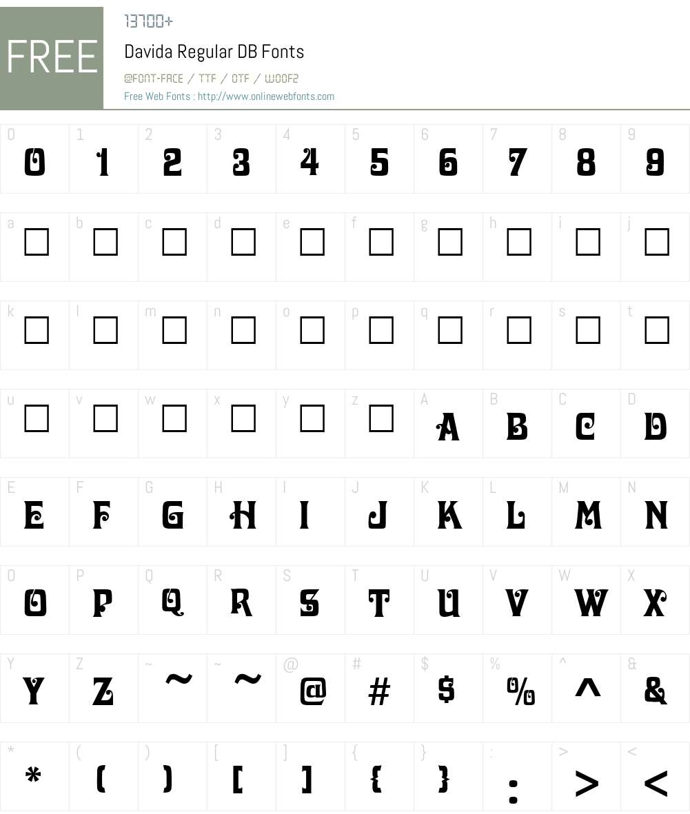 Davida DB Font Screenshots