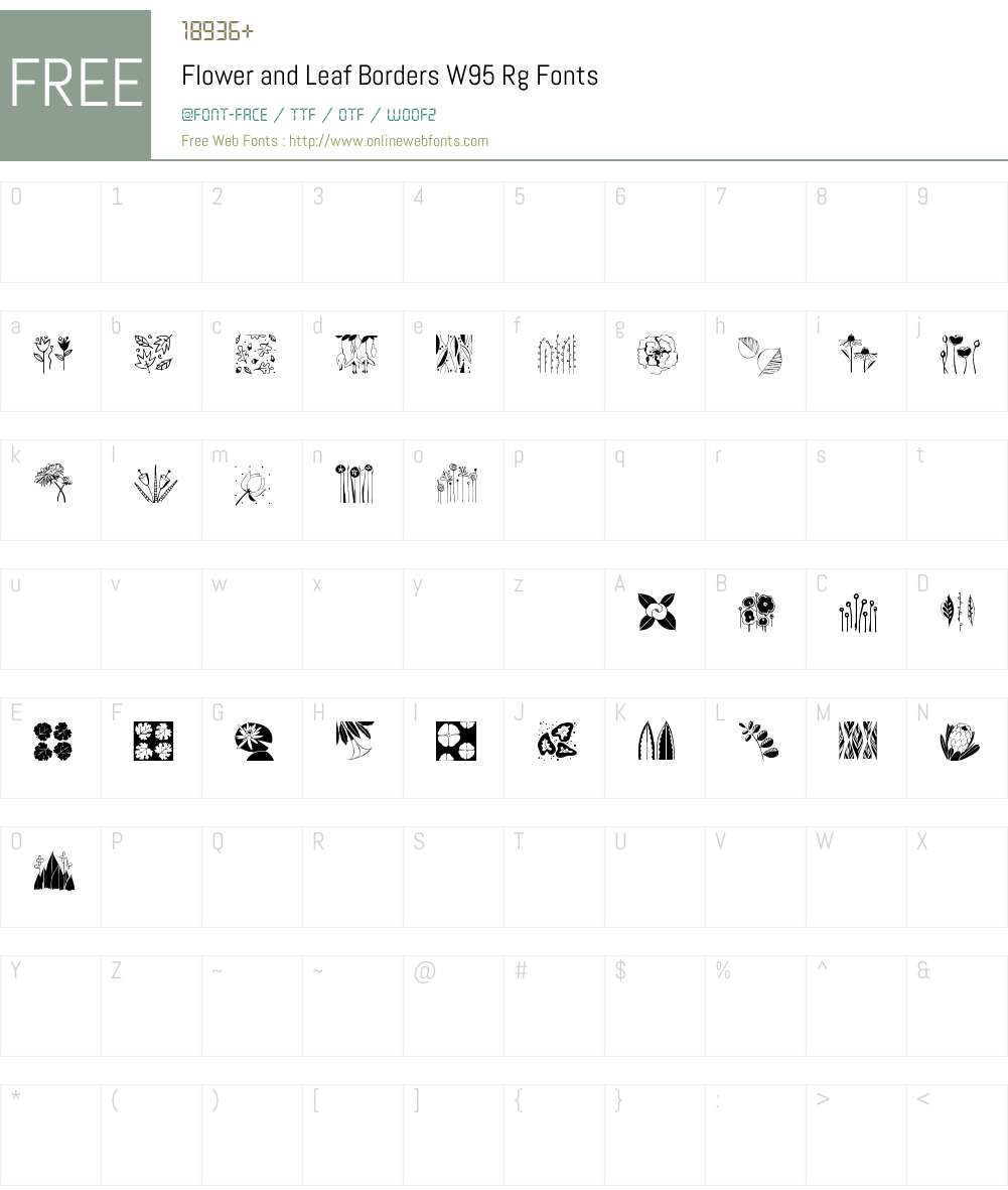 FlowerandLeafBordersW95-Rg Font Screenshots