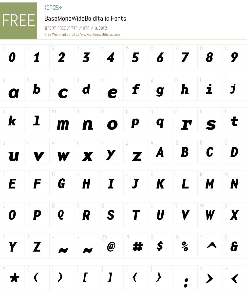 BaseMono Font Screenshots