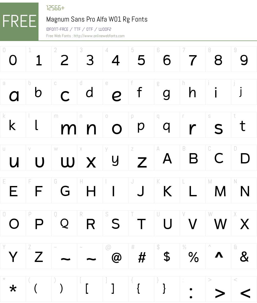 MagnumSansProAlfaW01-Rg Font Screenshots