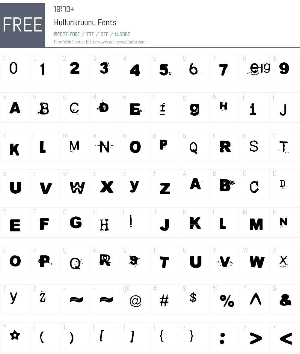 Hullunkruunu Font Screenshots