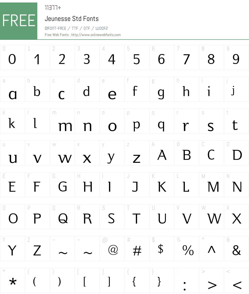 Jeunesse Std Font Screenshots