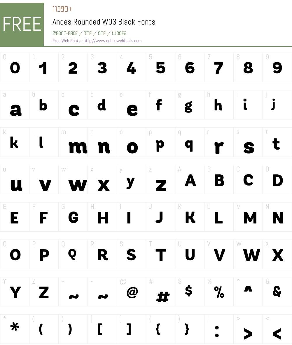 Andes Rounded Font Screenshots