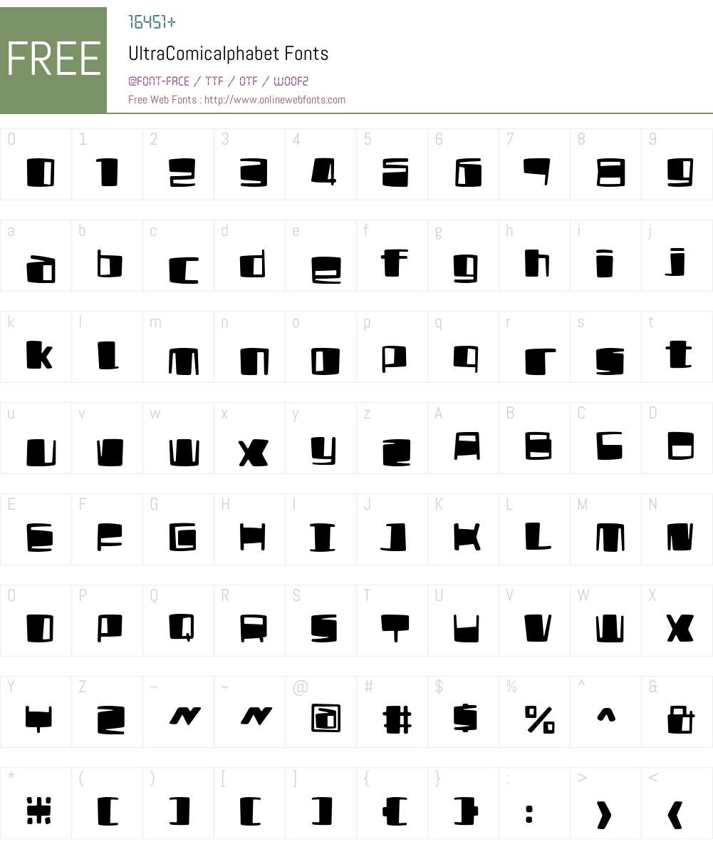 UltraComicalphabet Font Screenshots