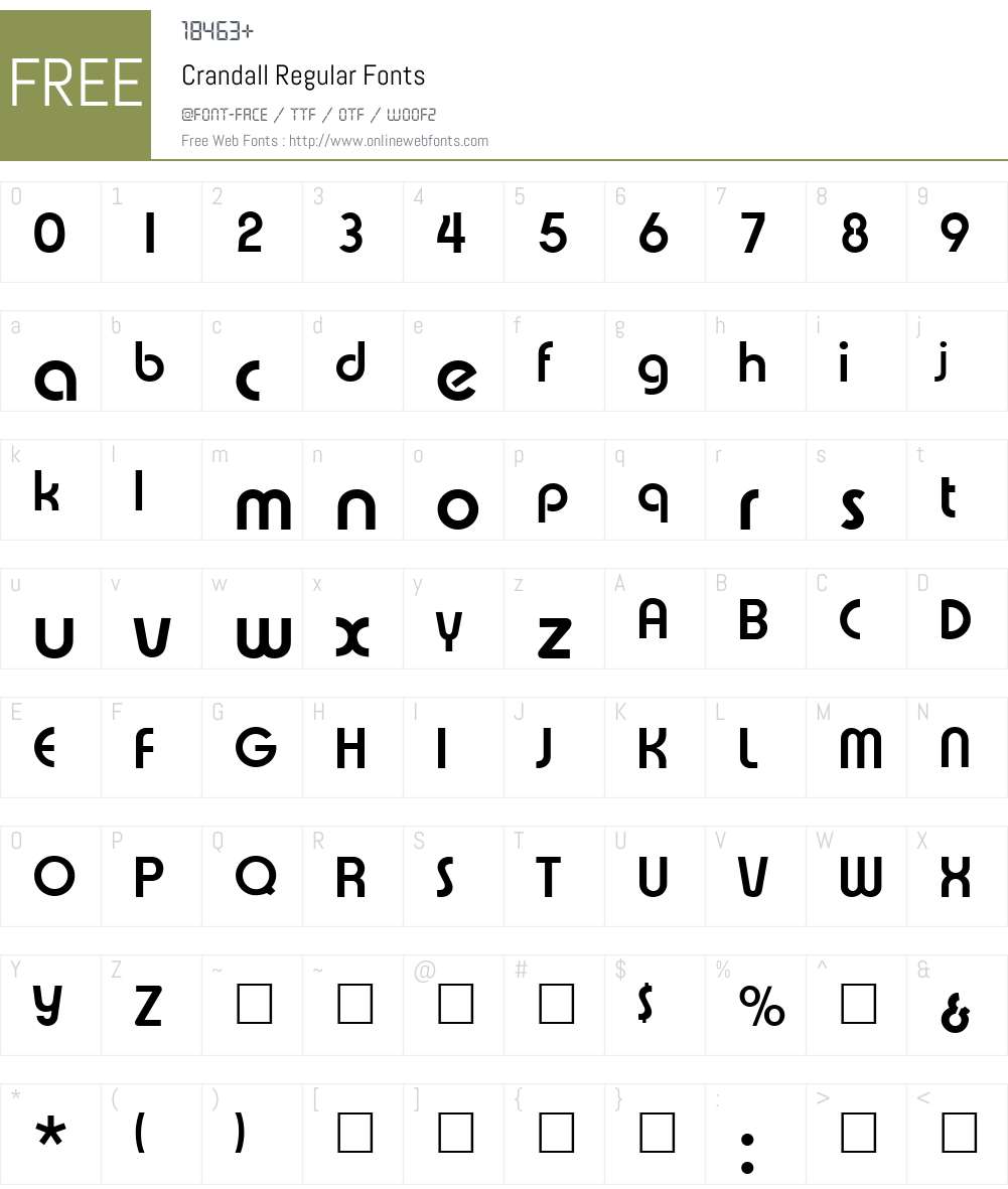Crandall Font Screenshots
