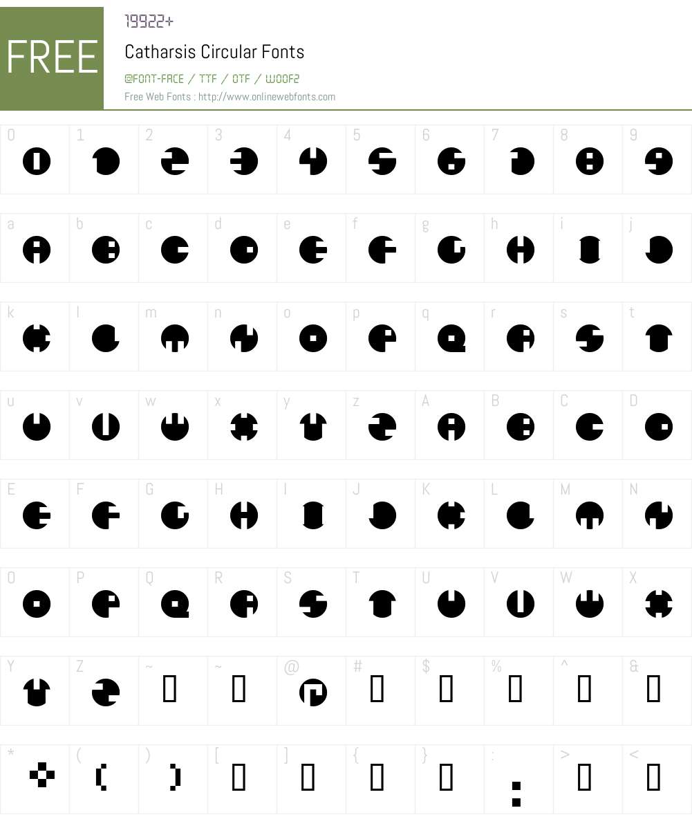 Catharsis Circular Font Screenshots